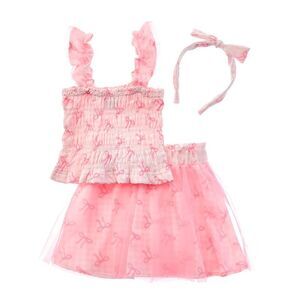 Freestyle Girls  3Pc Pretty In Pink Tulle Skirt Set, Pink